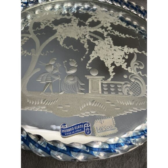 Barovier & Toso Murano Glass Tray with Bronze Handles Vintage 1950s Italy - Picture 5 of 9